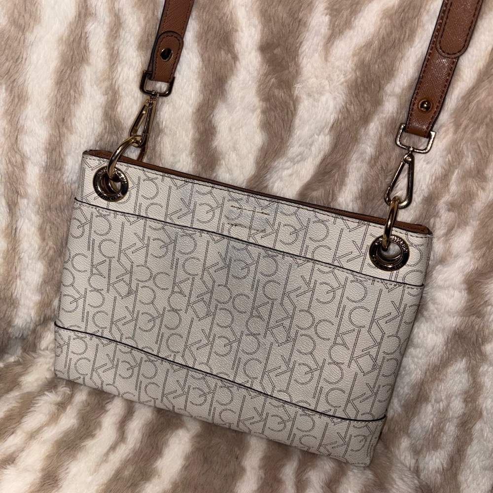 Calvin Klein Beige and Brown Crossbody Bag - Picture 5 of 9